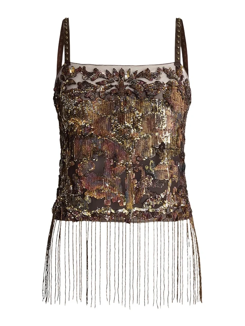 Women's Sonara Sequined Tapestry Fringe Top Women's Sonara Sequined Tapestry Fringe Top