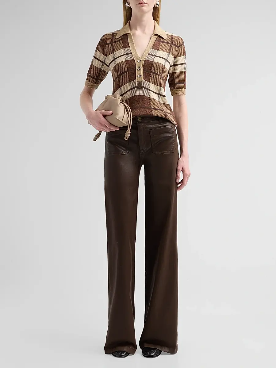 Ramy Brook Women's Melanie Plaid Polo Sweater | Thumbnail 2
