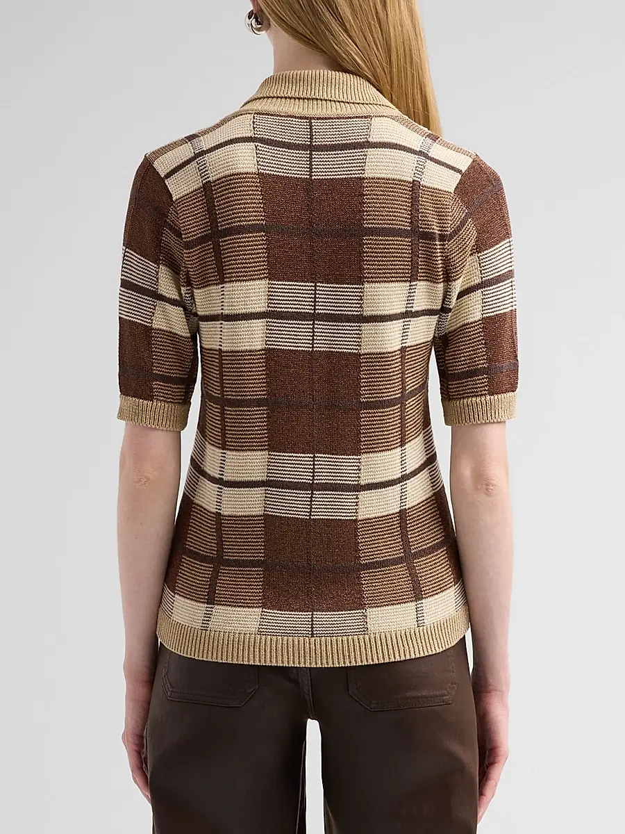 Ramy Brook Women's Melanie Plaid Polo Sweater | Thumbnail 3