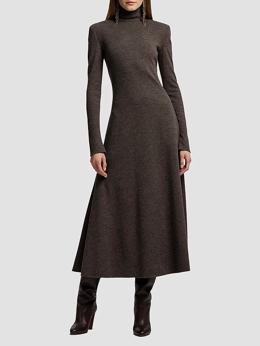 Ralph Lauren Collection Women's Emmerson Wool Turtleneck Midi Dress | Thumbnail 4 Ralph Lauren Collection Women's Emmerson Wool Turtleneck Midi Dress | Thumbnail 4