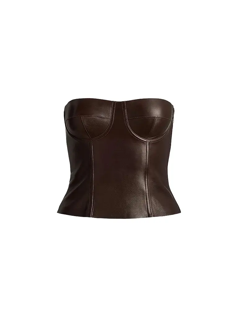 Ralph Lauren Collection Women's Carolin Leather Bustier Top
