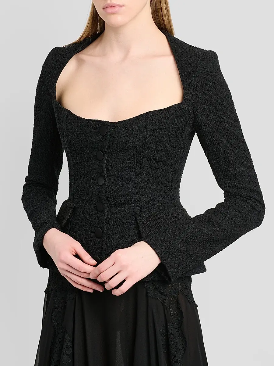 Dolce & Gabbana Women's Tweed Structured Jacket | Thumbnail 5 Dolce & Gabbana Women's Tweed Structured Jacket | Thumbnail 5