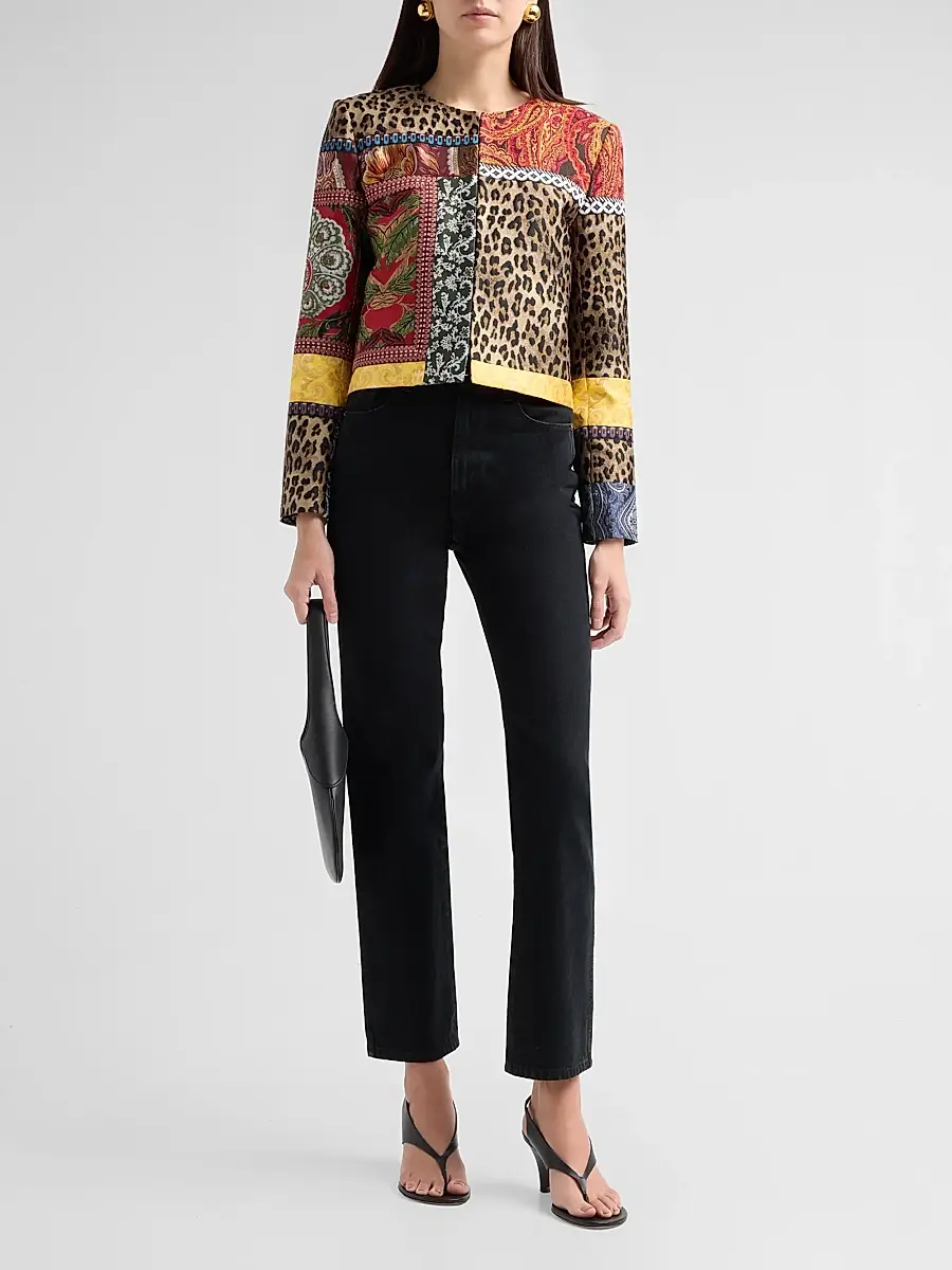 Alice + Olivia Women's Kidman Patchwork Jacket | Thumbnail 2 Alice + Olivia Women's Kidman Patchwork Jacket | Thumbnail 2