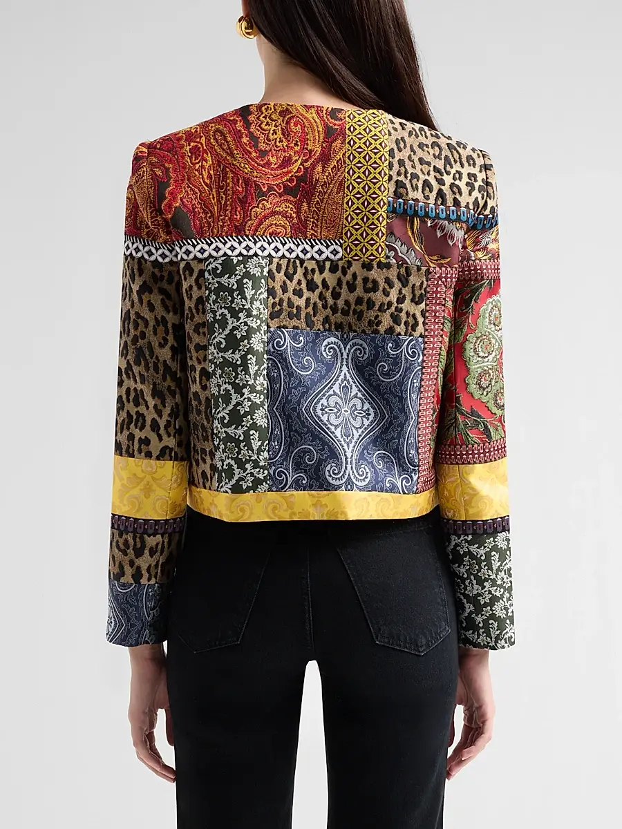 Alice + Olivia Women's Kidman Patchwork Jacket | Thumbnail 3 Alice + Olivia Women's Kidman Patchwork Jacket | Thumbnail 3