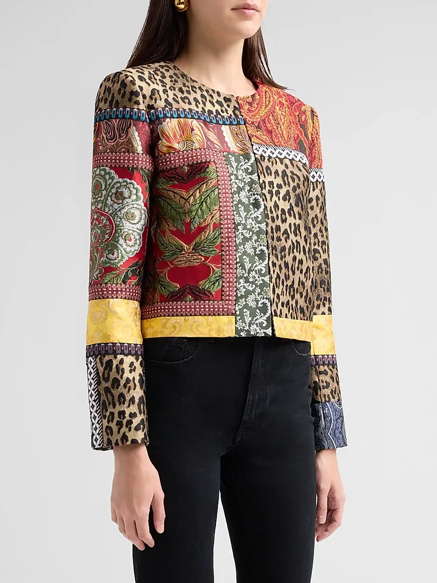 Alice + Olivia Women's Kidman Patchwork Jacket | Thumbnail 4 Alice + Olivia Women's Kidman Patchwork Jacket | Thumbnail 4
