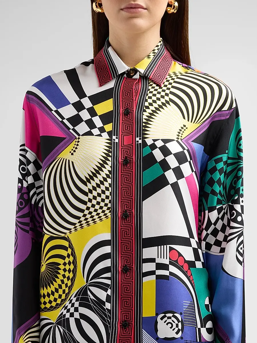 Versace Women's Teatro Foulard Silk Twill Shirt | Thumbnail 5