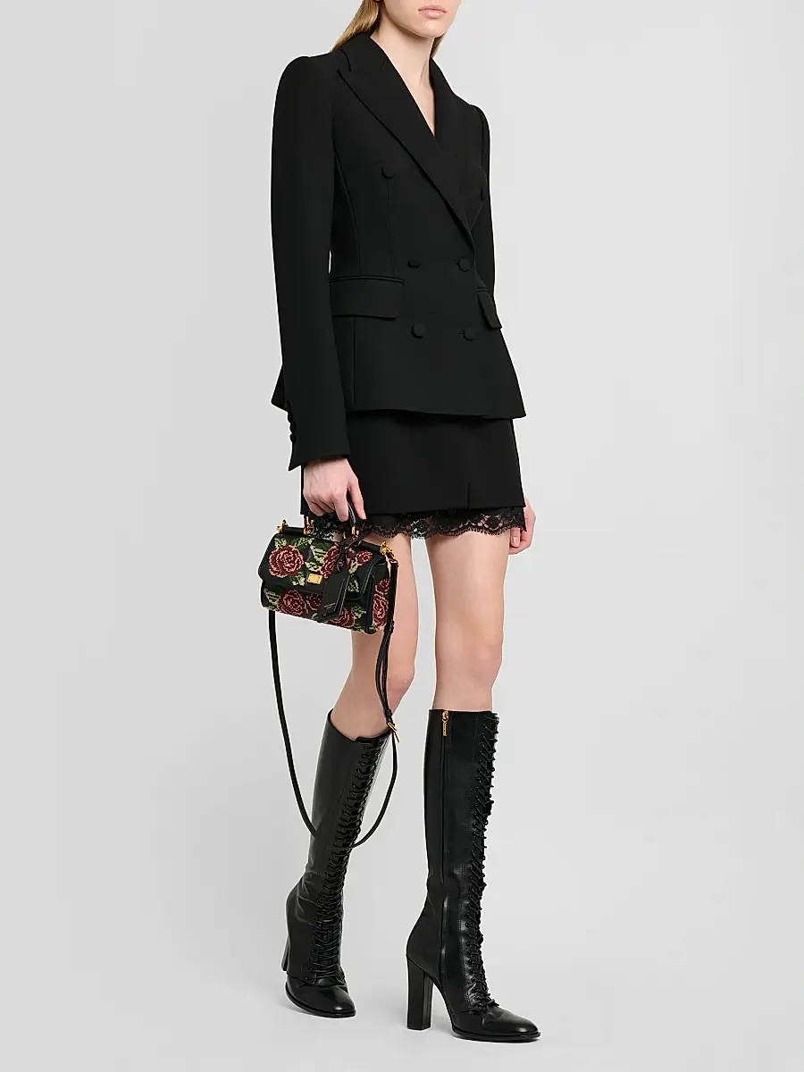 Dolce & Gabbana Women's Double Crepe Wool Blazer | Thumbnail 2 Dolce & Gabbana Women's Double Crepe Wool Blazer | Thumbnail 2