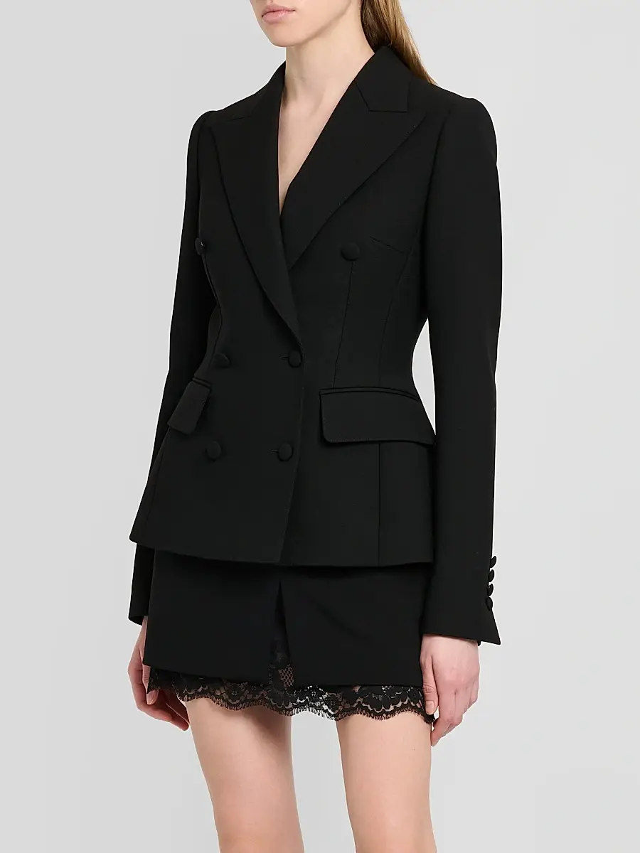 Dolce & Gabbana Women's Double Crepe Wool Blazer | Thumbnail 4 Dolce & Gabbana Women's Double Crepe Wool Blazer | Thumbnail 4
