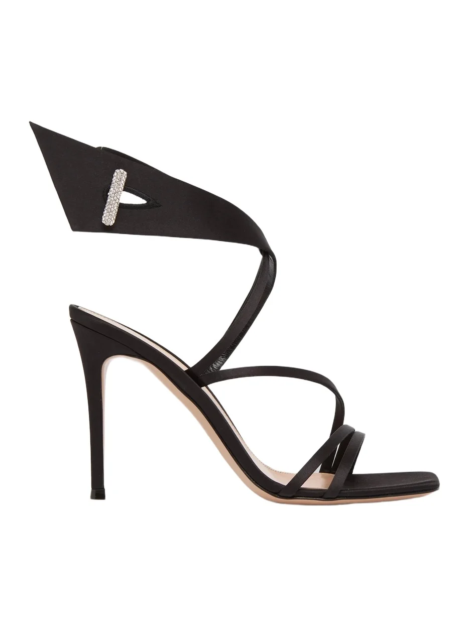 Women's 95MM Crystal-Embellished Satin Sandals Women's 95MM Crystal-Embellished Satin Sandals