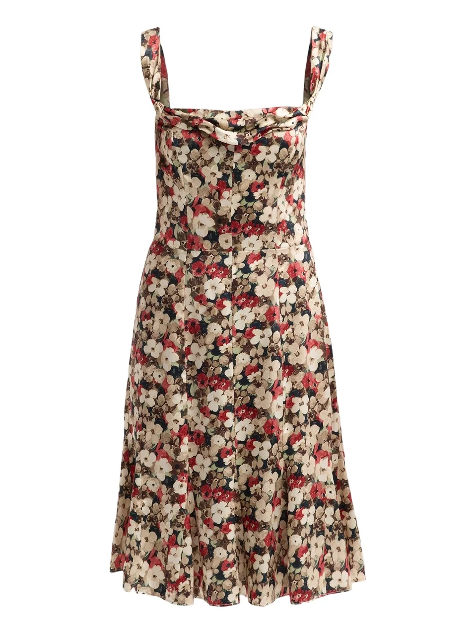 DÔEN Women's Donielle Floral Silk Satin A-Line Dress