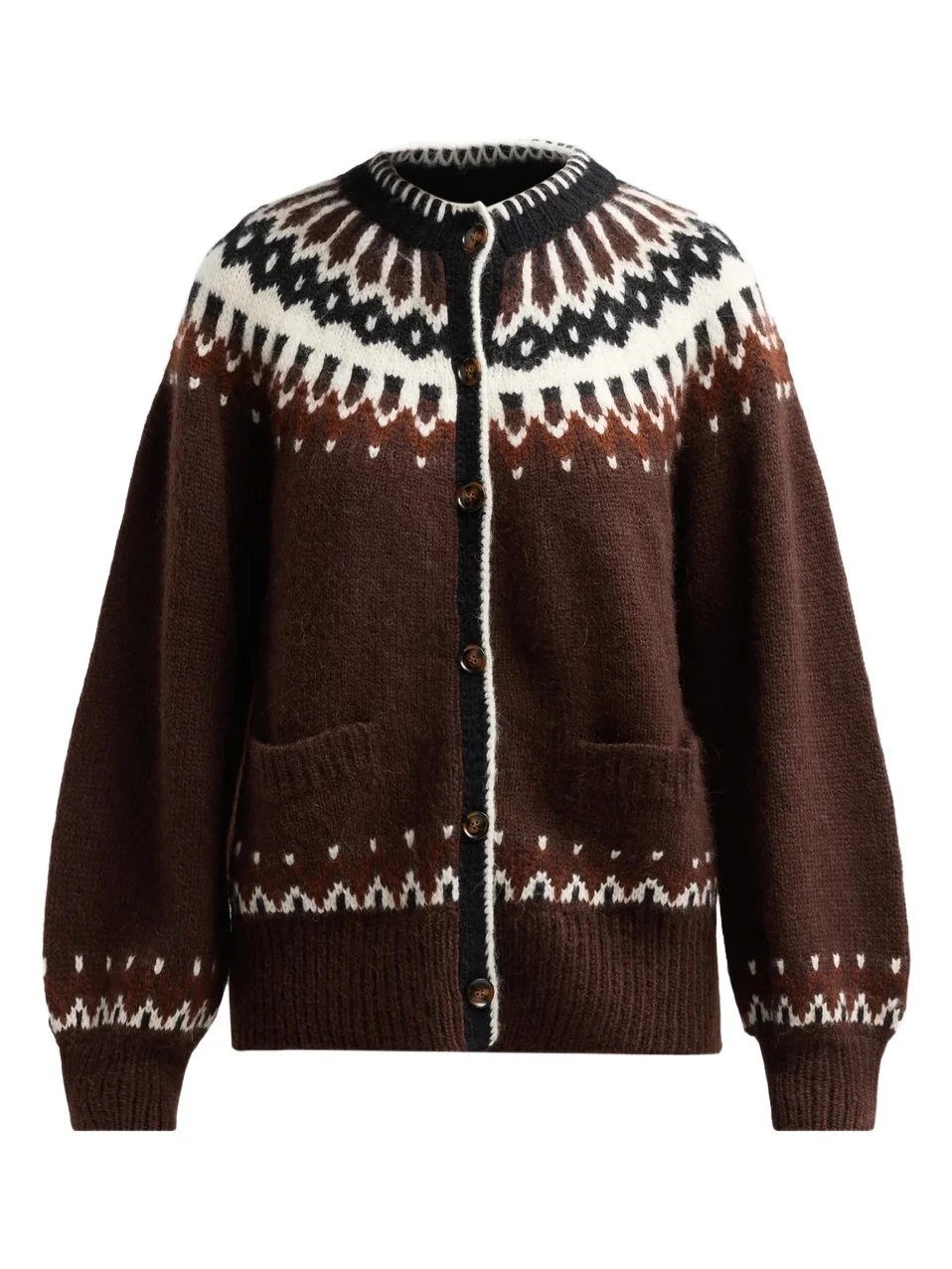 DÔEN Women's Hue Fair Isle-Inspired Cardigan