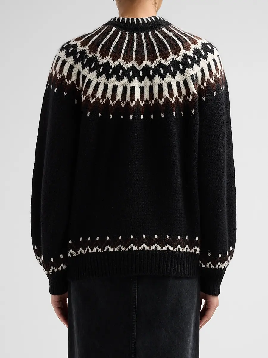DÔEN Women's Field Fair Isle-Inspired Wool-Blend Crewneck Sweater | Thumbnail 3 DÔEN Women's Field Fair Isle-Inspired Wool-Blend Crewneck Sweater | Thumbnail 3