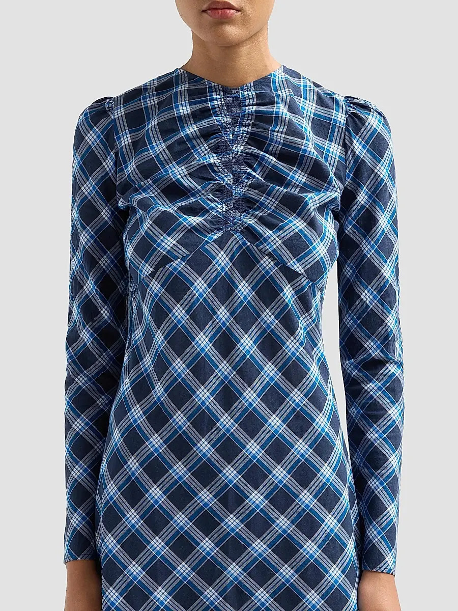 DÔEN Women's Begonia Plaid Cotton Maxi Dress | Thumbnail 5