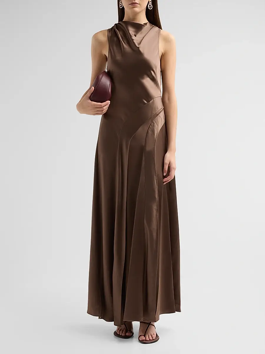ACLER Women's Femme Fatale Lecha Satin Maxi Dress | Thumbnail 2 ACLER Women's Femme Fatale Lecha Satin Maxi Dress | Thumbnail 2
