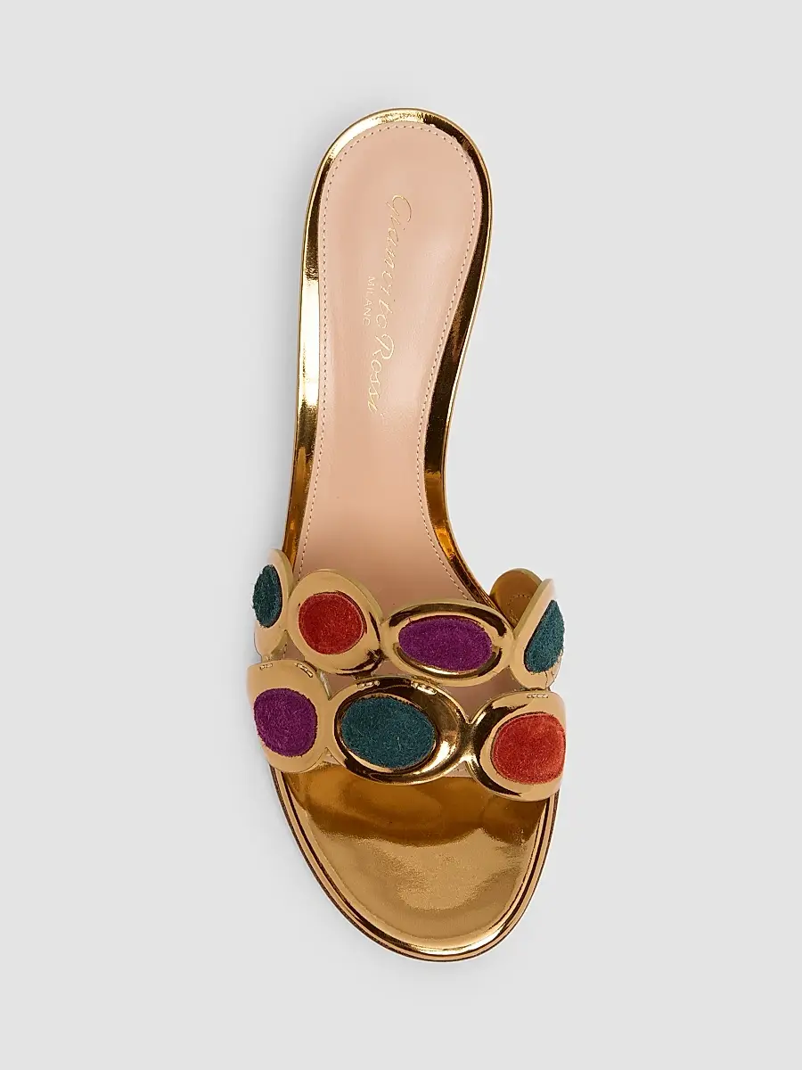 Gianvito Rossi Women's 70MM Leather & Suede Sandals | Thumbnail 4 Gianvito Rossi Women's 70MM Leather & Suede Sandals | Thumbnail 4