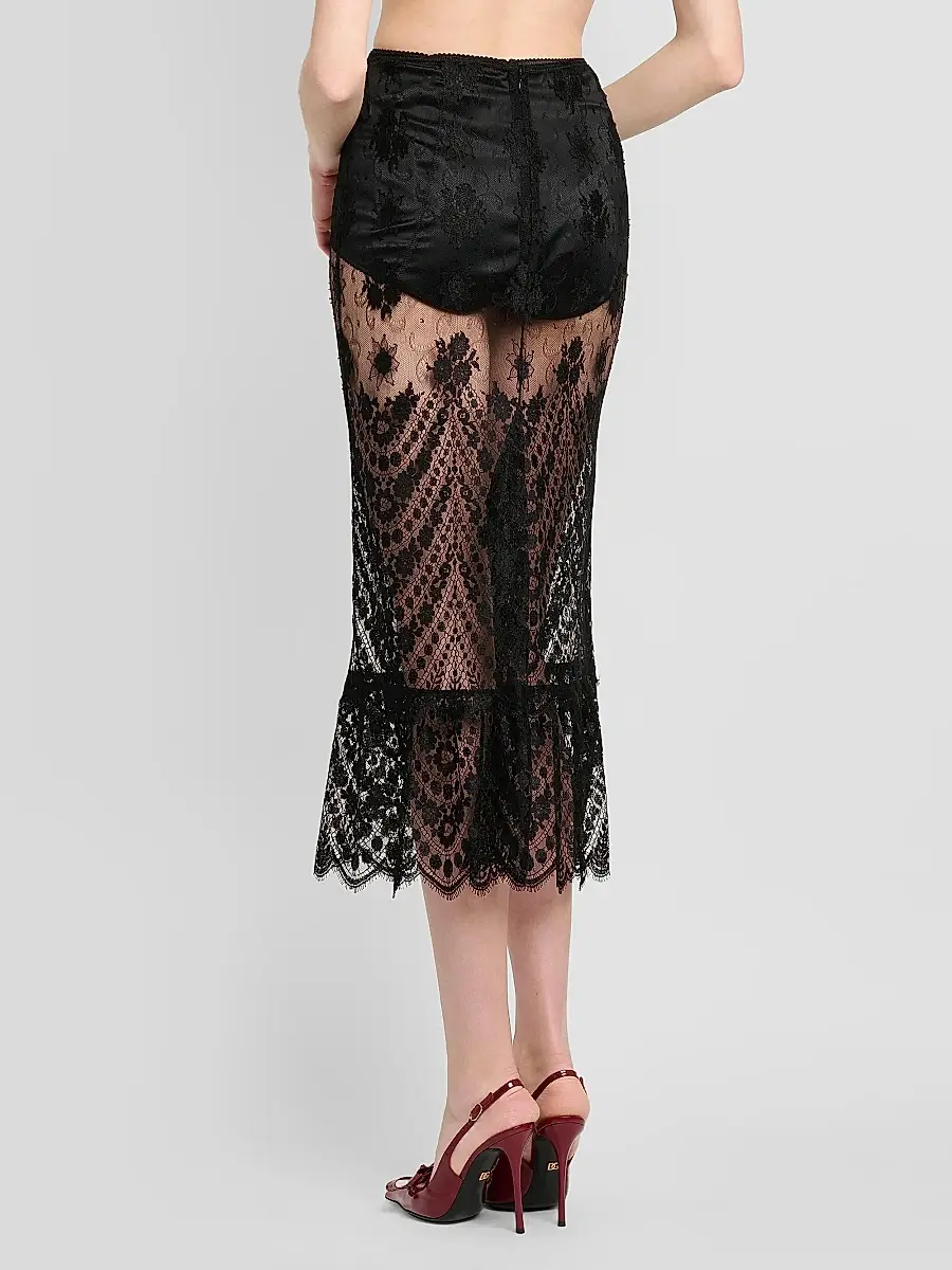 Dolce & Gabbana Women's Pizzo Chantilly Lace Midi Skirt | Thumbnail 3