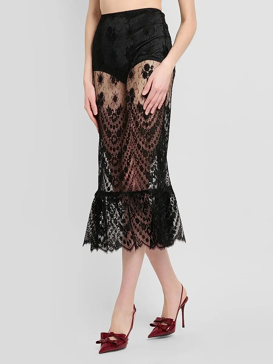 Dolce & Gabbana Women's Pizzo Chantilly Lace Midi Skirt | Thumbnail 4