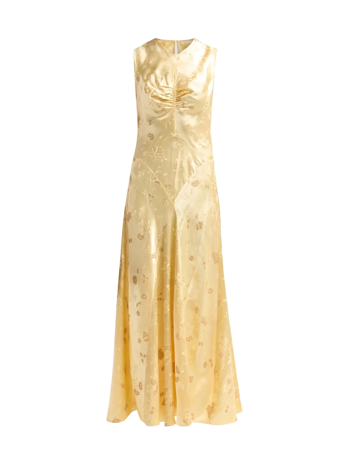 DÔEN Women's Ginette Ruched Floral Jacquard Maxi Dress