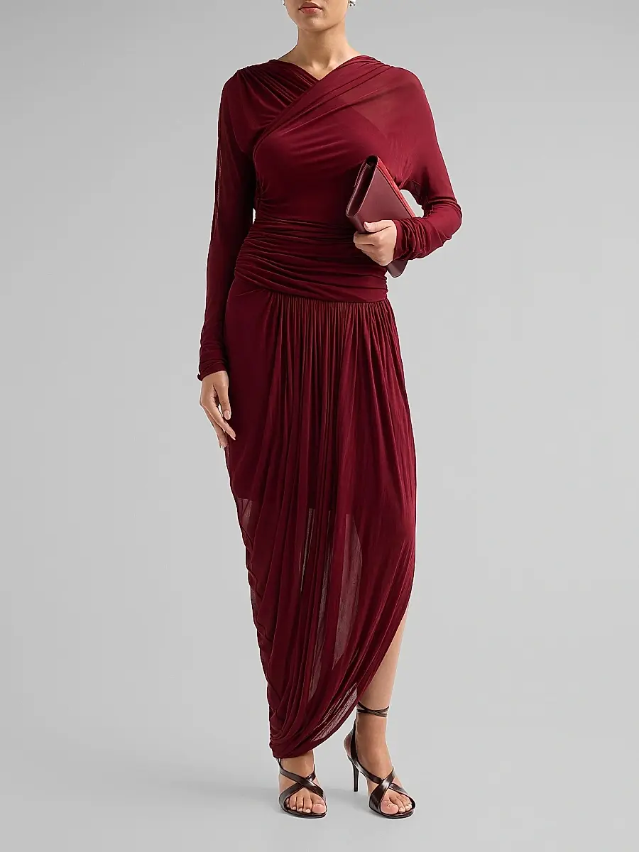 A.L.C. A. L.C. Women's Mailie Ruched Pleated Maxi Dress | Thumbnail 2 A.L.C. A. L.C. Women's Mailie Ruched Pleated Maxi Dress | Thumbnail 2