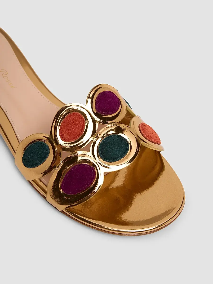 Gianvito Rossi Women's Leather & Suede Slip-On Sandals | Thumbnail 3 Gianvito Rossi Women's Leather & Suede Slip-On Sandals | Thumbnail 3