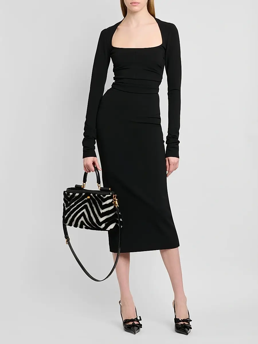 Dolce & Gabbana Women's Jersey Scoopneck Midi Dress | Thumbnail 2 Dolce & Gabbana Women's Jersey Scoopneck Midi Dress | Thumbnail 2