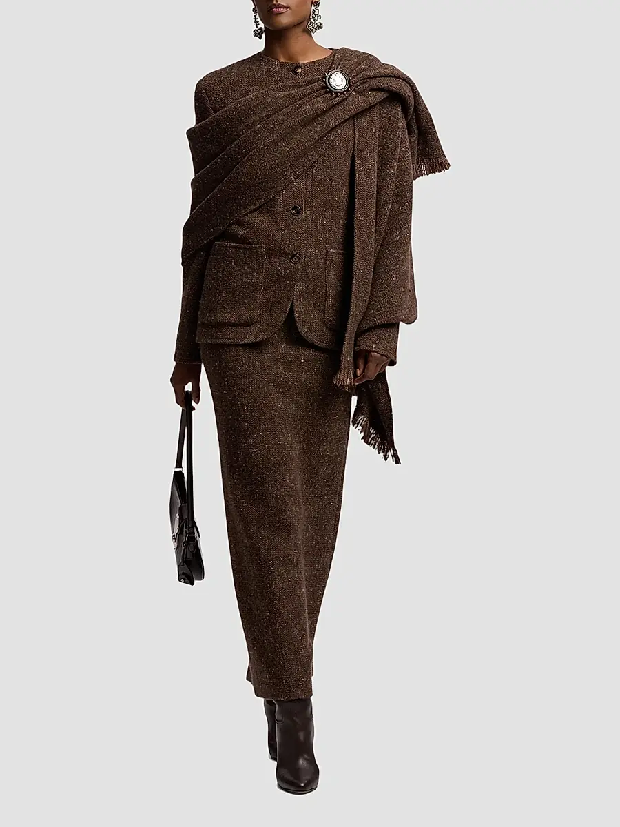 Ralph Lauren Collection Women's Alira Wool-Blend Donegal Tweed Jacket | Thumbnail 2