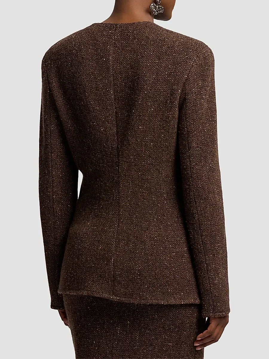 Ralph Lauren Collection Women's Alira Wool-Blend Donegal Tweed Jacket | Thumbnail 3