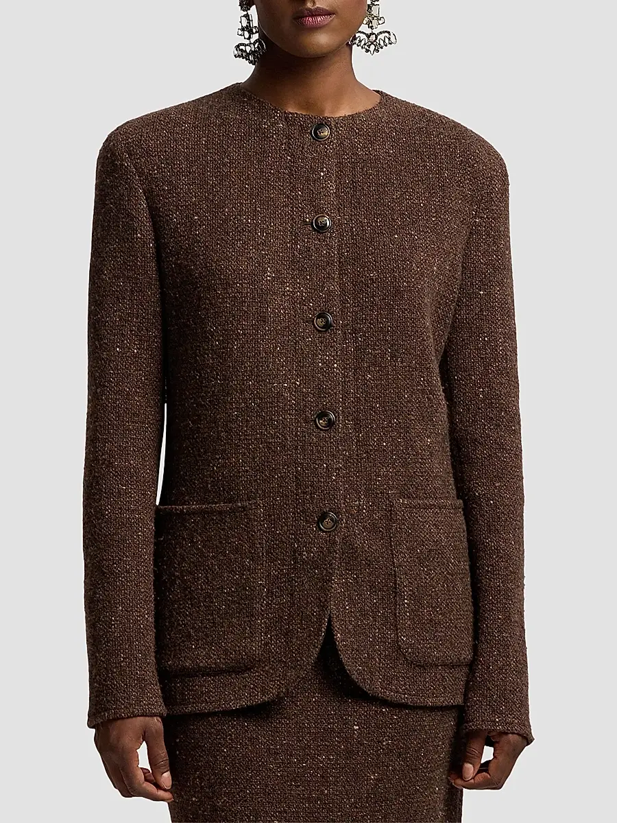 Ralph Lauren Collection Women's Alira Wool-Blend Donegal Tweed Jacket | Thumbnail 5