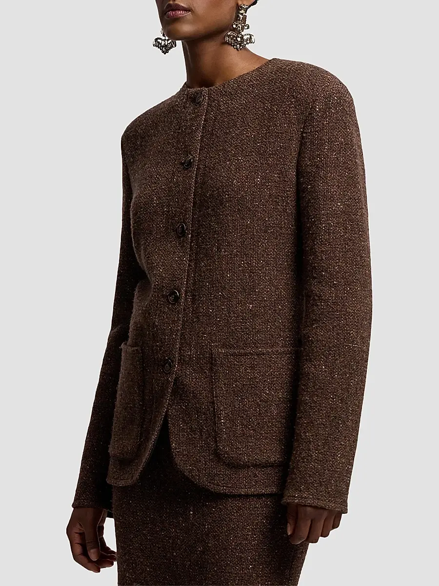Ralph Lauren Collection Women's Alira Wool-Blend Donegal Tweed Jacket | Thumbnail 6