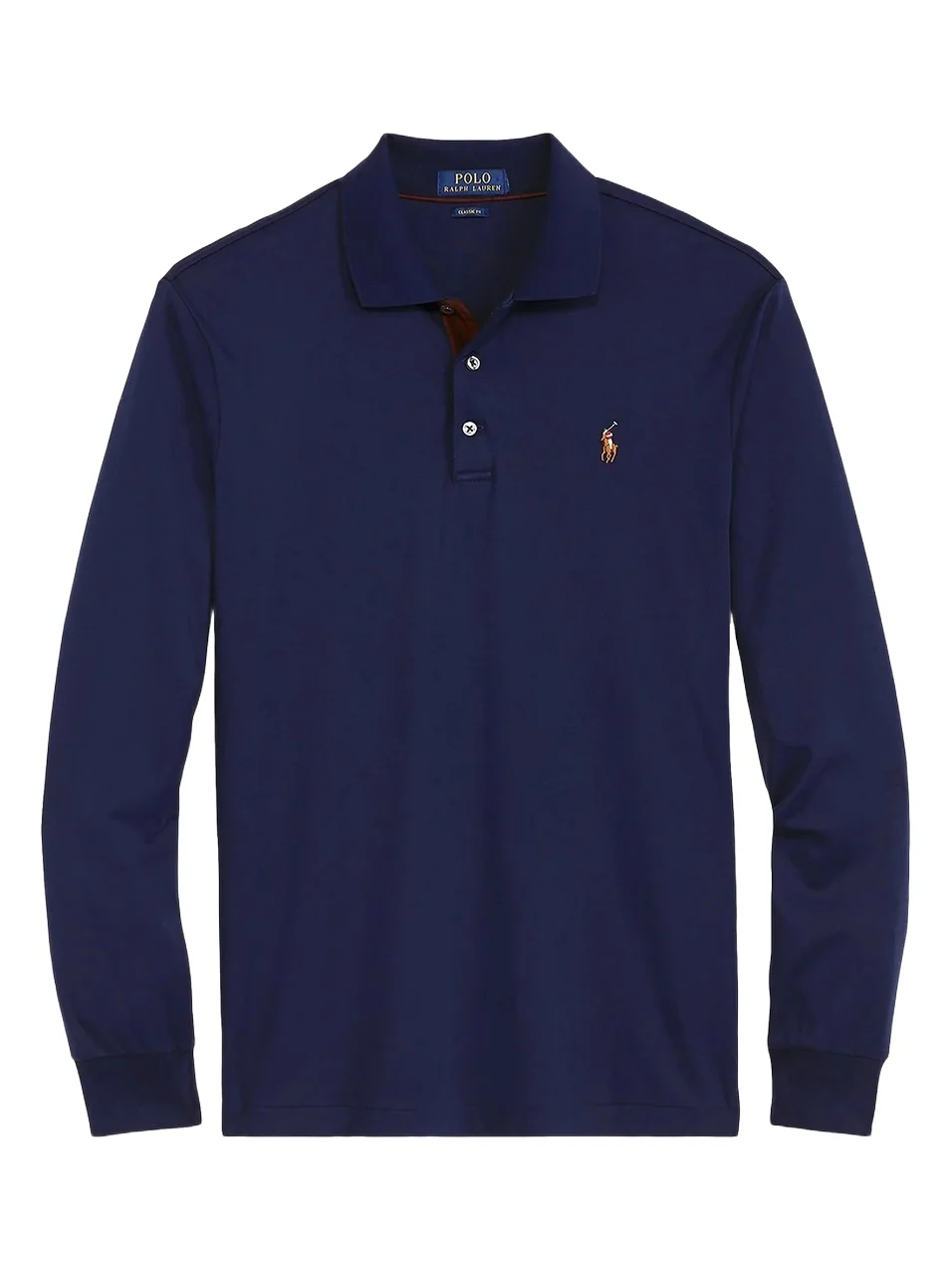Men's Cotton Interlock Long-Sleeve Polo Shirt
