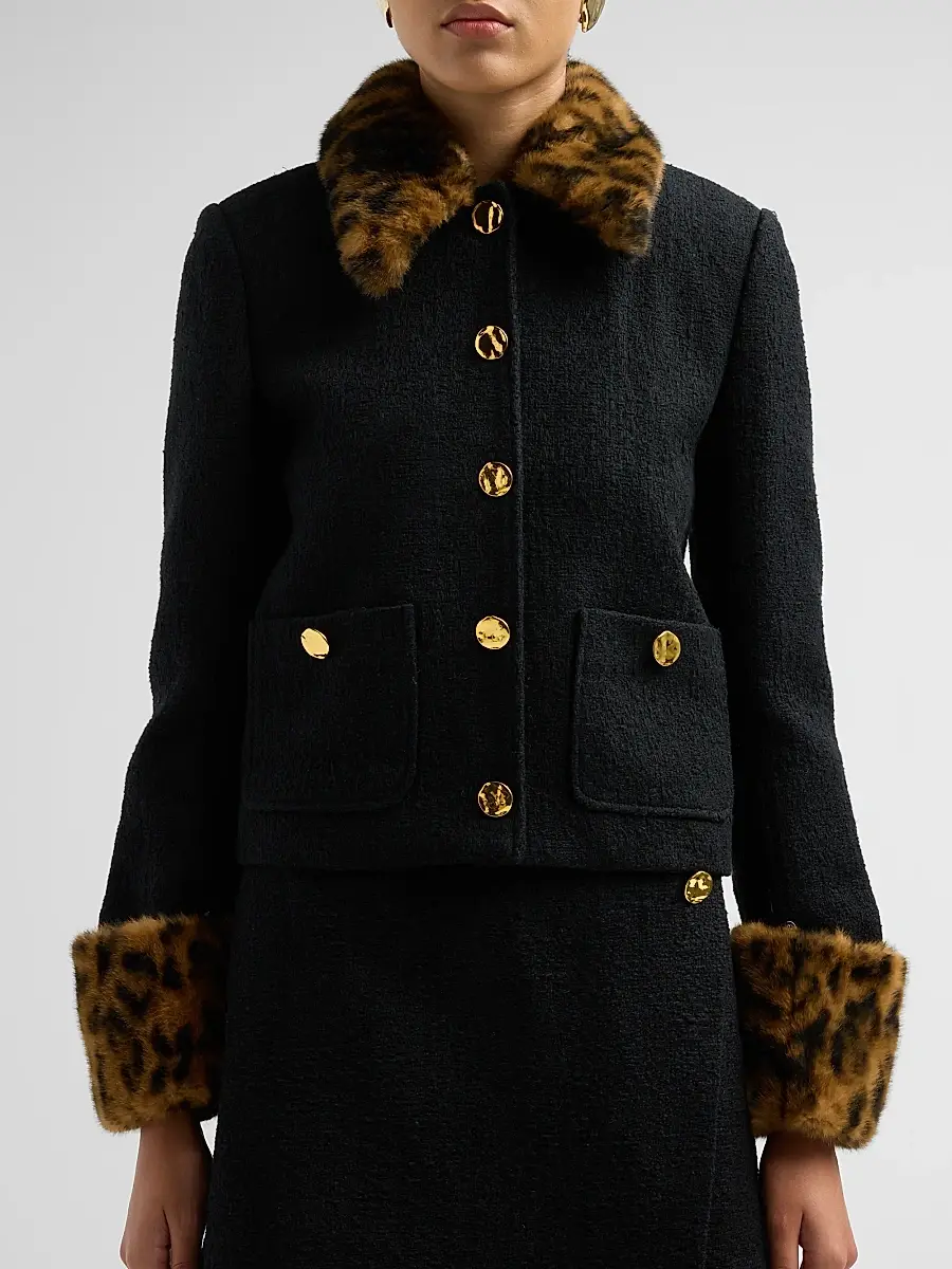 Cara Cara Women's Benicio Faux-Fur Trim Tweed Jacket | Thumbnail 5 Cara Cara Women's Benicio Faux-Fur Trim Tweed Jacket | Thumbnail 5
