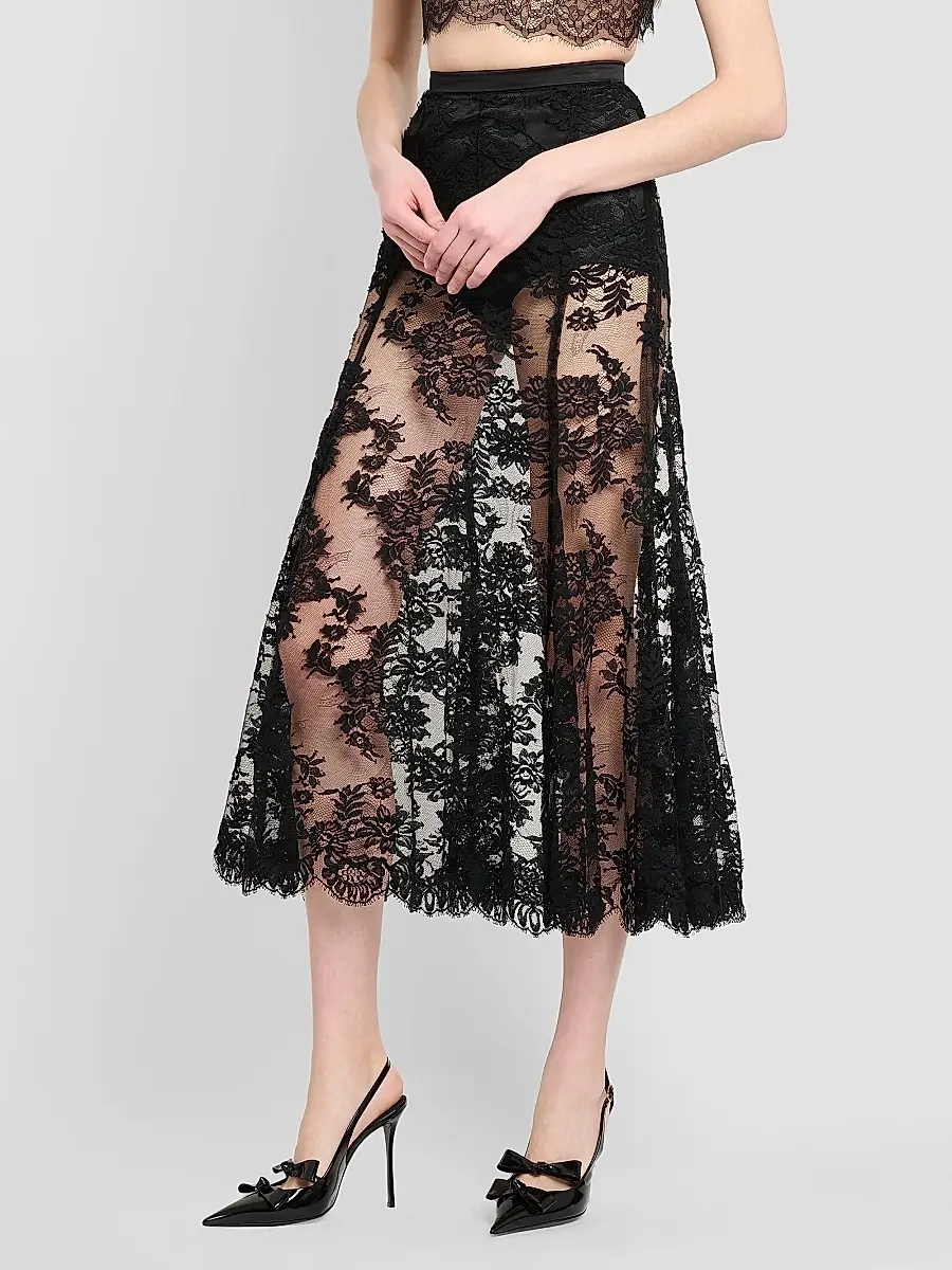 Dolce & Gabbana Women's Pizzo Chantilly Midi Skirt | Thumbnail 4 Dolce & Gabbana Women's Pizzo Chantilly Midi Skirt | Thumbnail 4
