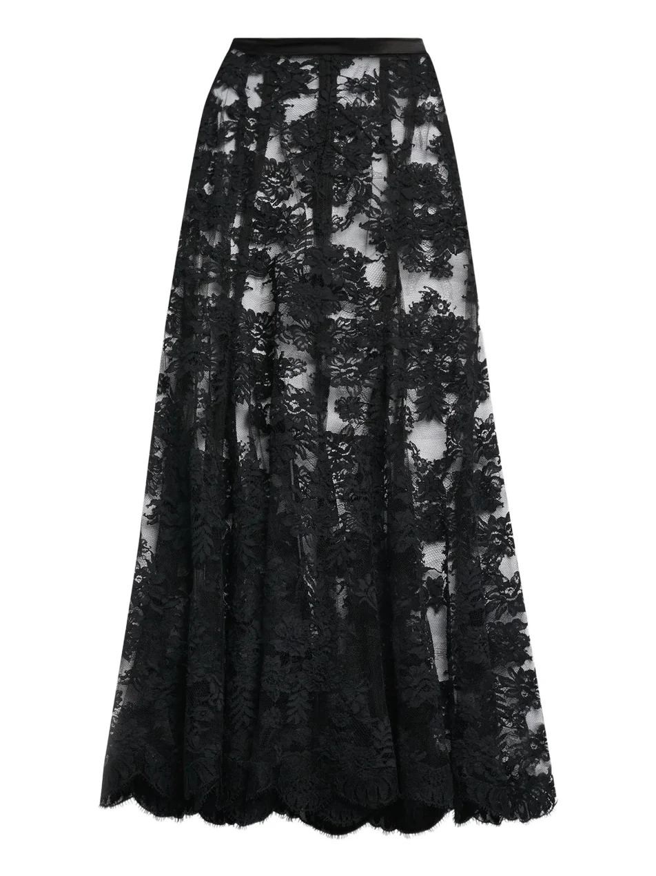 Dolce & Gabbana Women's Pizzo Chantilly Midi Skirt