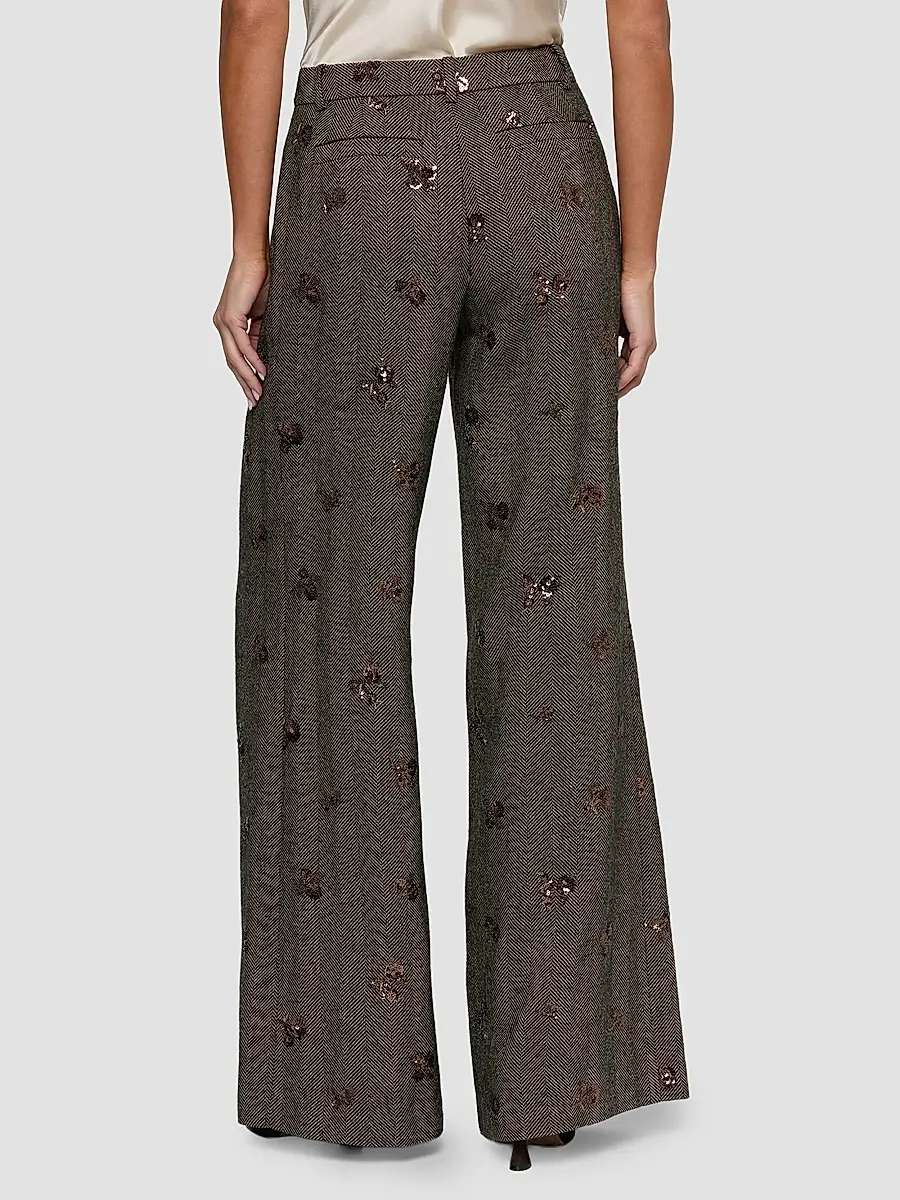 L'Agence Women's Allanah Sequined Herringbone Trousers | Thumbnail 3 L'Agence Women's Allanah Sequined Herringbone Trousers | Thumbnail 3