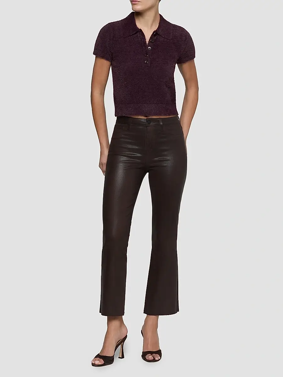 L'Agence Women's Cirrus Crop Polo Shirt | Thumbnail 2 L'Agence Women's Cirrus Crop Polo Shirt | Thumbnail 2