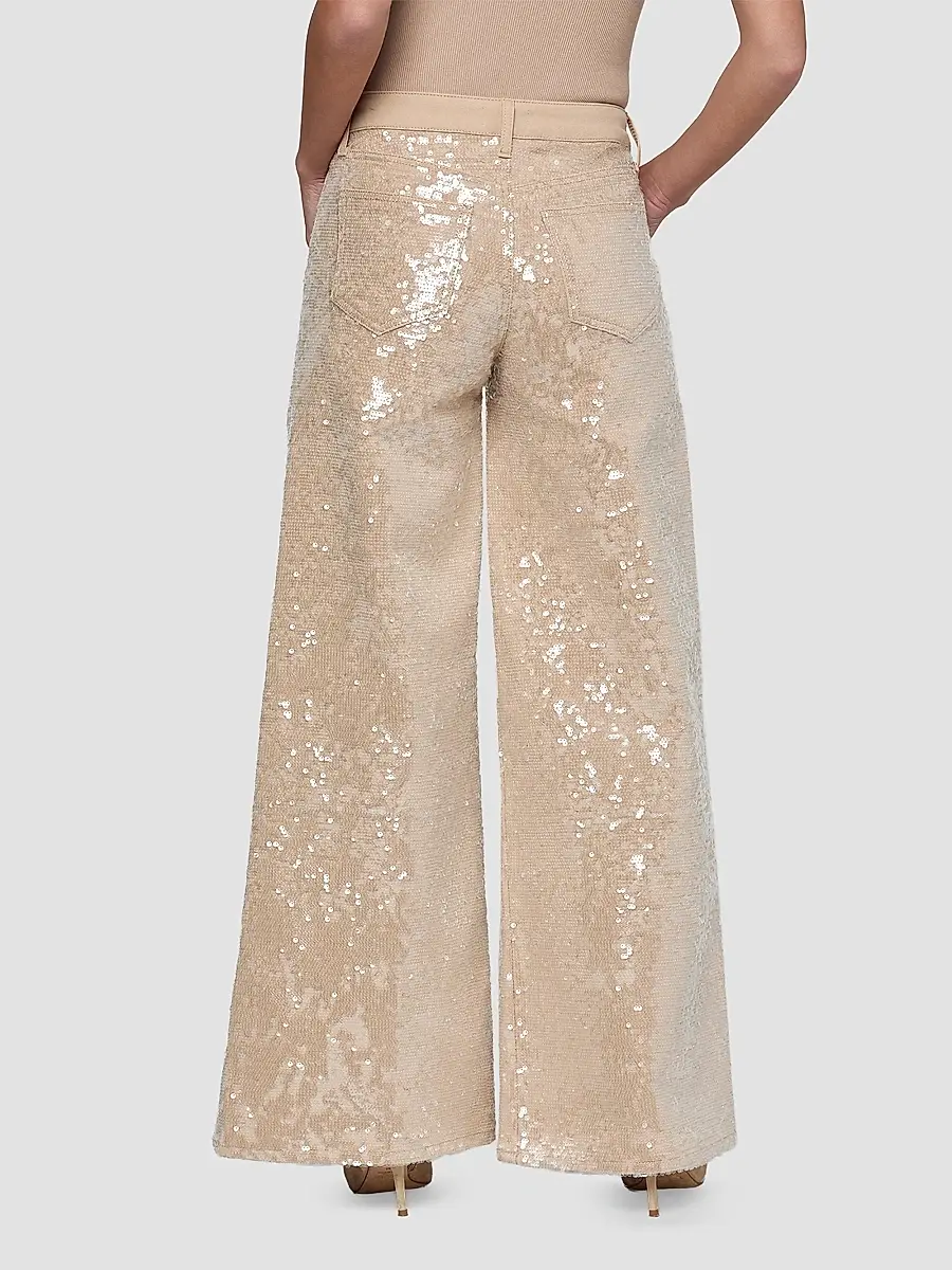 L'Agence Women's Quincy Sequined Wide-Leg Jeans | Thumbnail 3 L'Agence Women's Quincy Sequined Wide-Leg Jeans | Thumbnail 3