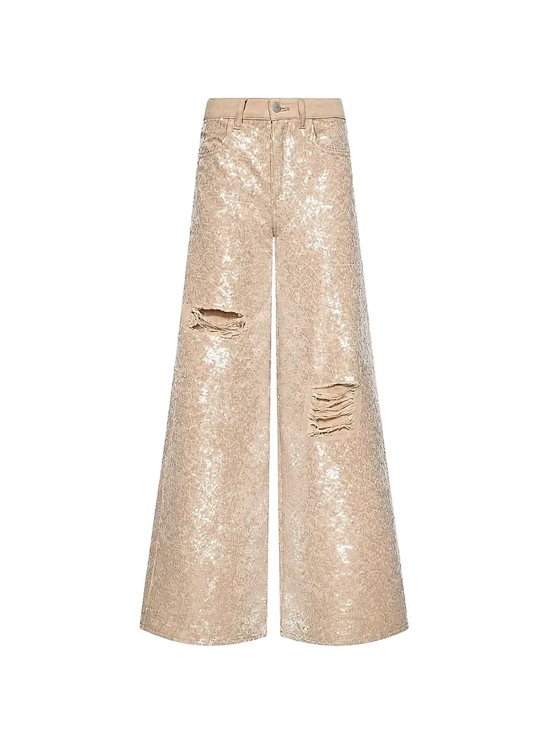 L'Agence Women's Quincy Sequined Wide-Leg Jeans