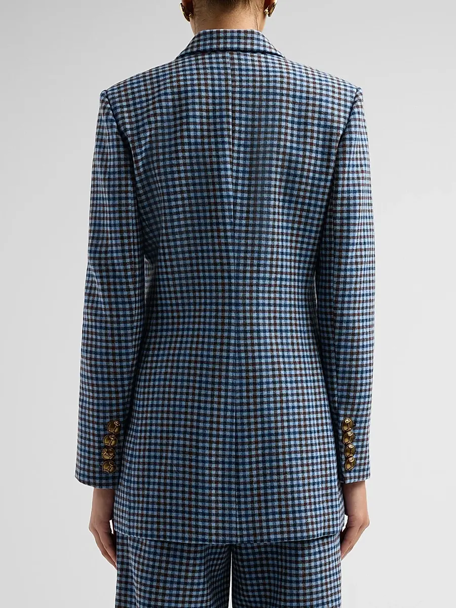 Cara Cara Women's Remy Plaid Wool Double-Breasted Blazer | Thumbnail 3 Cara Cara Women's Remy Plaid Wool Double-Breasted Blazer | Thumbnail 3