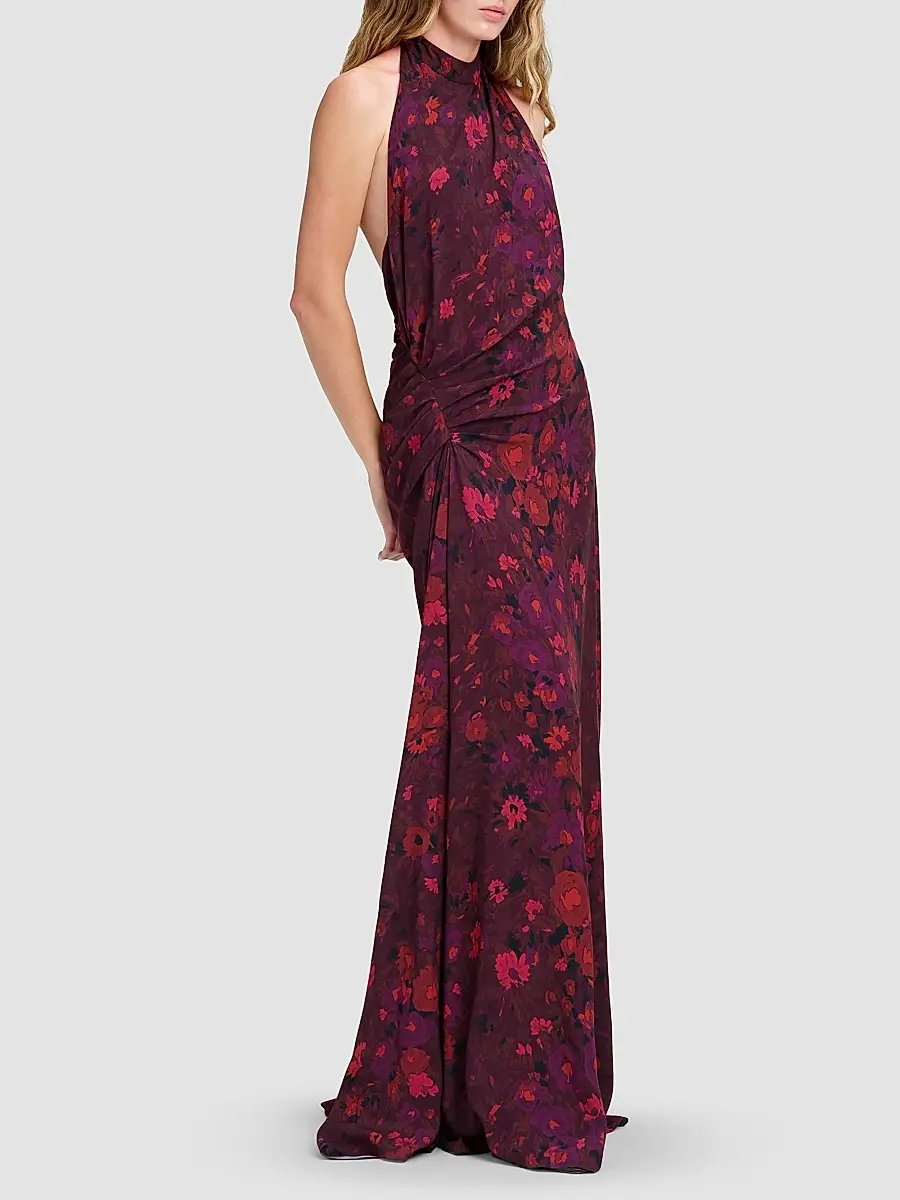 A.L.C. A. L.C. Women's Scarlett Floral Halter Gown | Thumbnail 6 A.L.C. A. L.C. Women's Scarlett Floral Halter Gown | Thumbnail 6