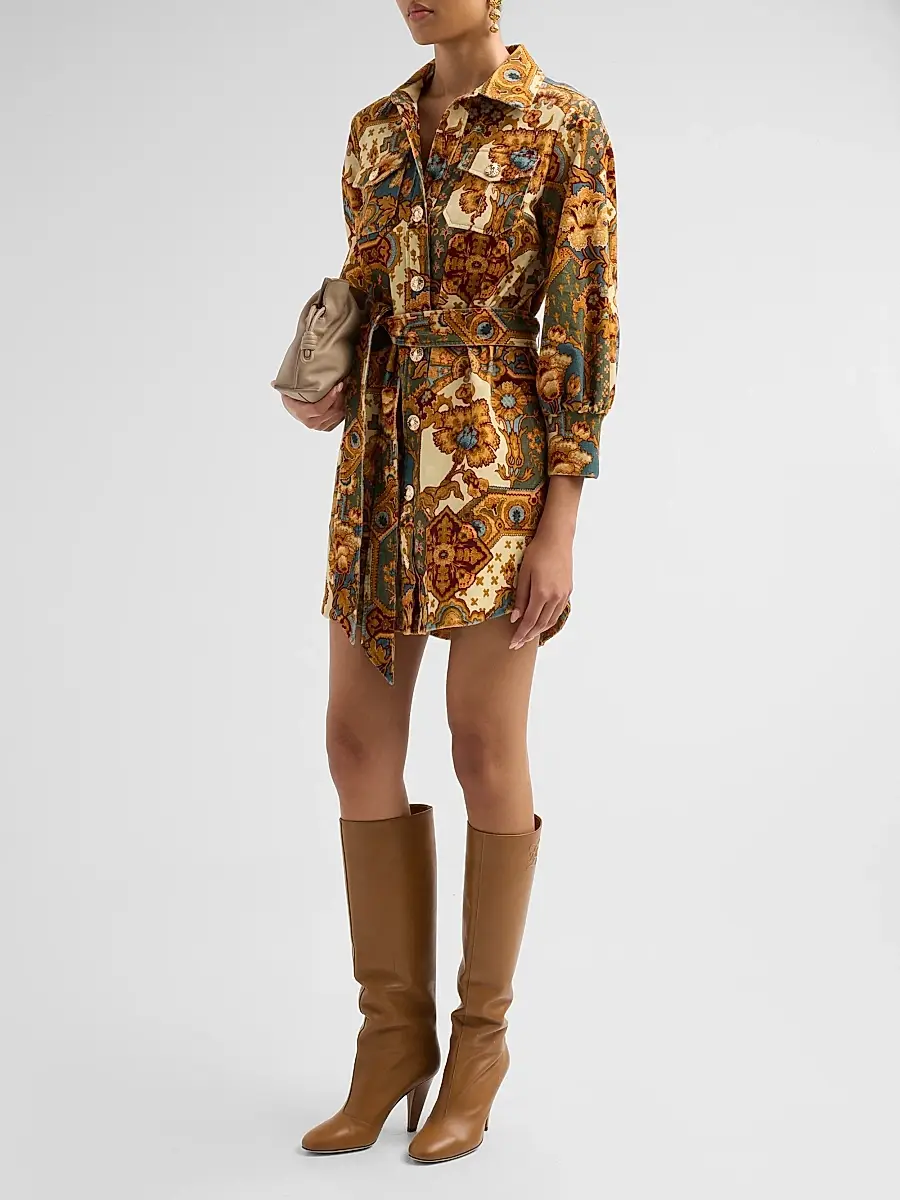 Cara Cara Women's Villena Paisley Mini Shirtdress | Thumbnail 4 Cara Cara Women's Villena Paisley Mini Shirtdress | Thumbnail 4