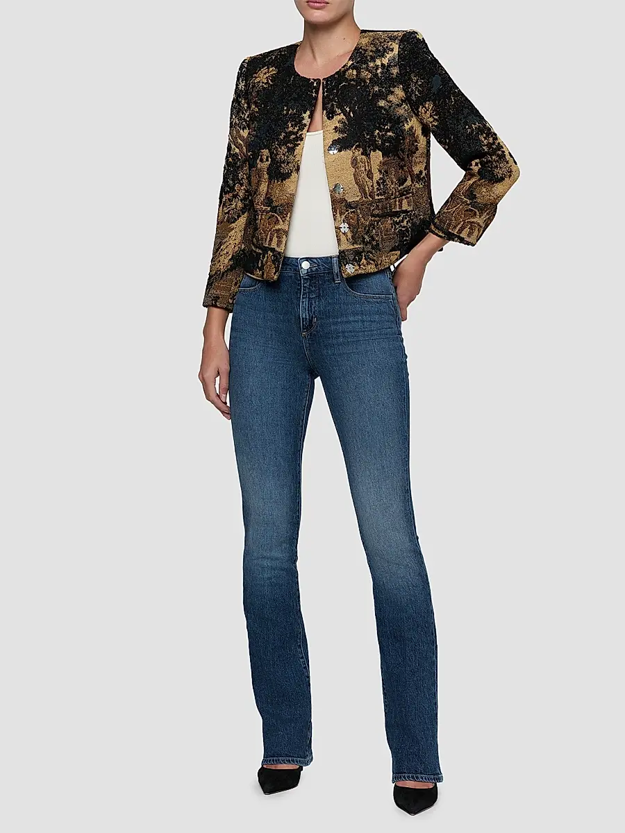 L'Agence Women's Lian Tapestry Collarless Jacket | Thumbnail 2 L'Agence Women's Lian Tapestry Collarless Jacket | Thumbnail 2