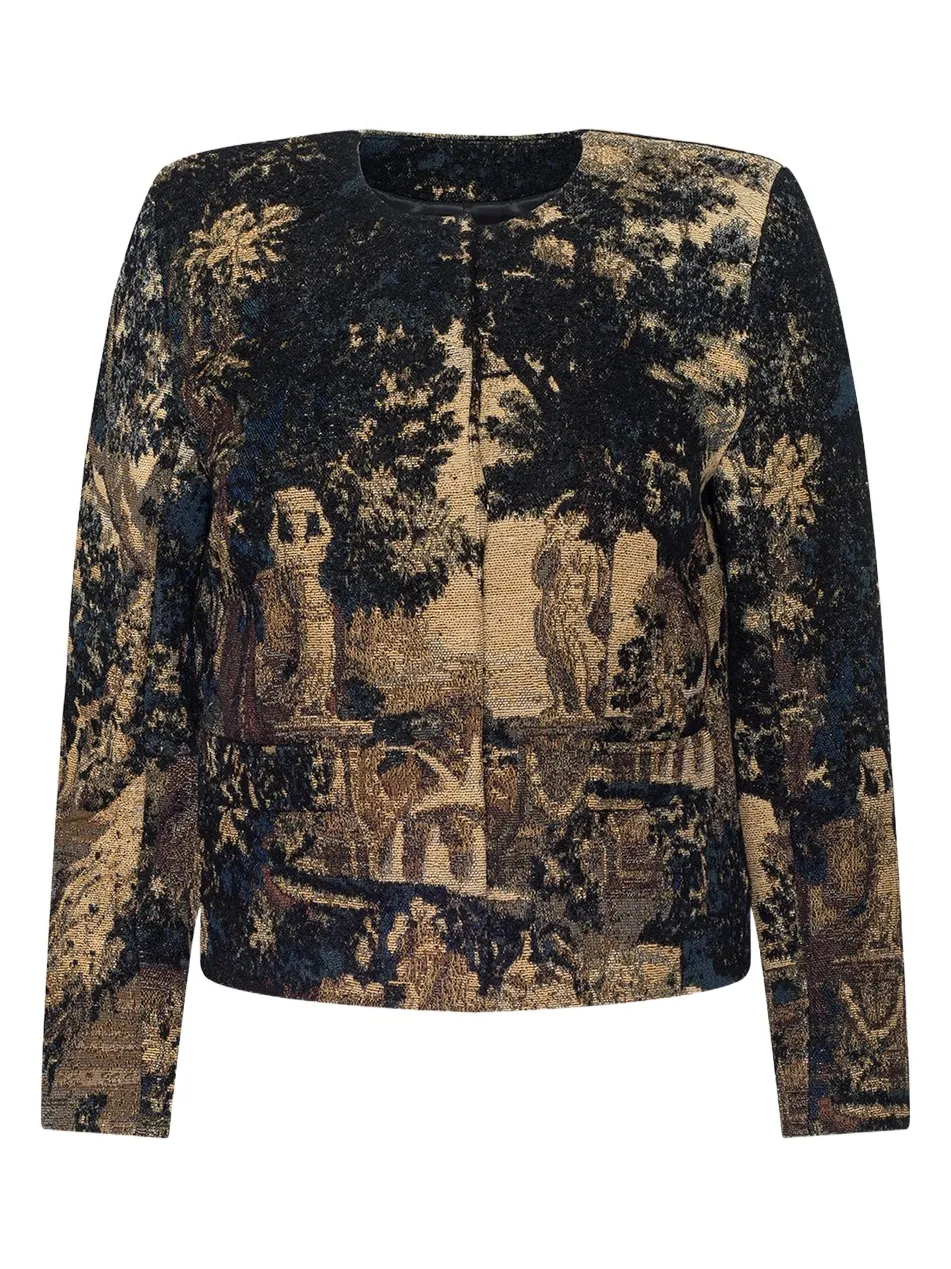 Women's Lian Tapestry Collarless Jacket Women's Lian Tapestry Collarless Jacket