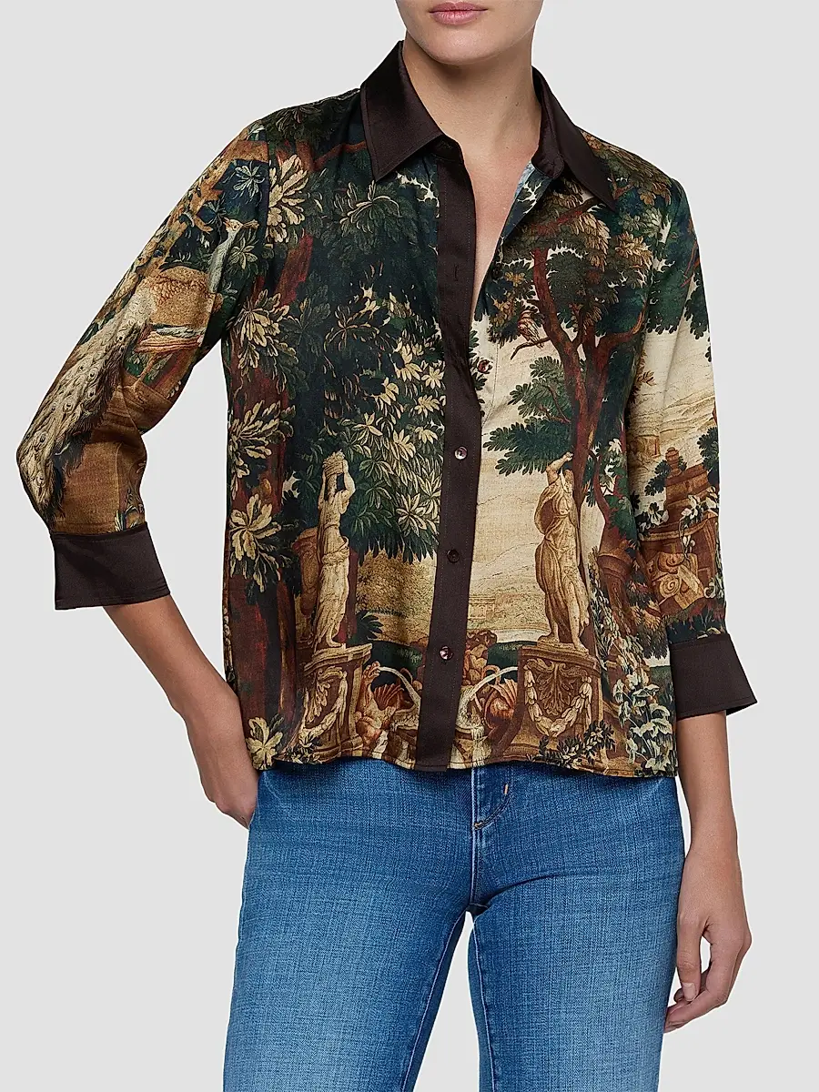 L'Agence Women's Eulalie Placement Print Blouse | Thumbnail 4 L'Agence Women's Eulalie Placement Print Blouse | Thumbnail 4