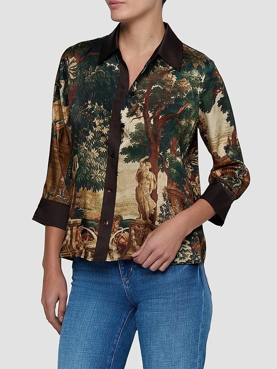 L'Agence Women's Eulalie Placement Print Blouse | Thumbnail 5 L'Agence Women's Eulalie Placement Print Blouse | Thumbnail 5