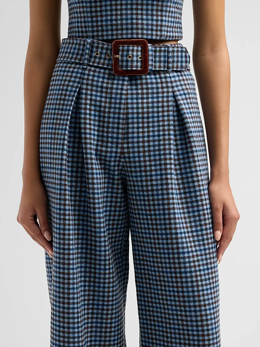 Cara Cara Women's Soho Plaid Wool Wide-Leg Pants | Thumbnail 5 Cara Cara Women's Soho Plaid Wool Wide-Leg Pants | Thumbnail 5