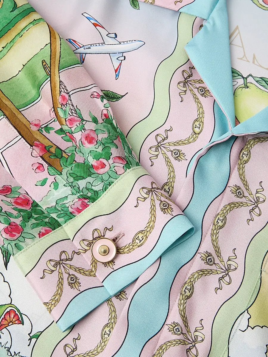 Casablanca Men's x Ladurée Printed Silk Shirt | Thumbnail 3