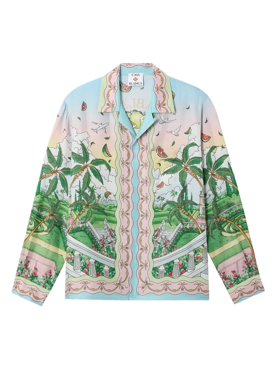 Men's x Ladurée Printed Silk Shirt Men's x Ladurée Printed Silk Shirt