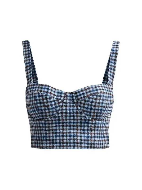 Cara Cara Women's Claudine Plaid Wool Bustier Top