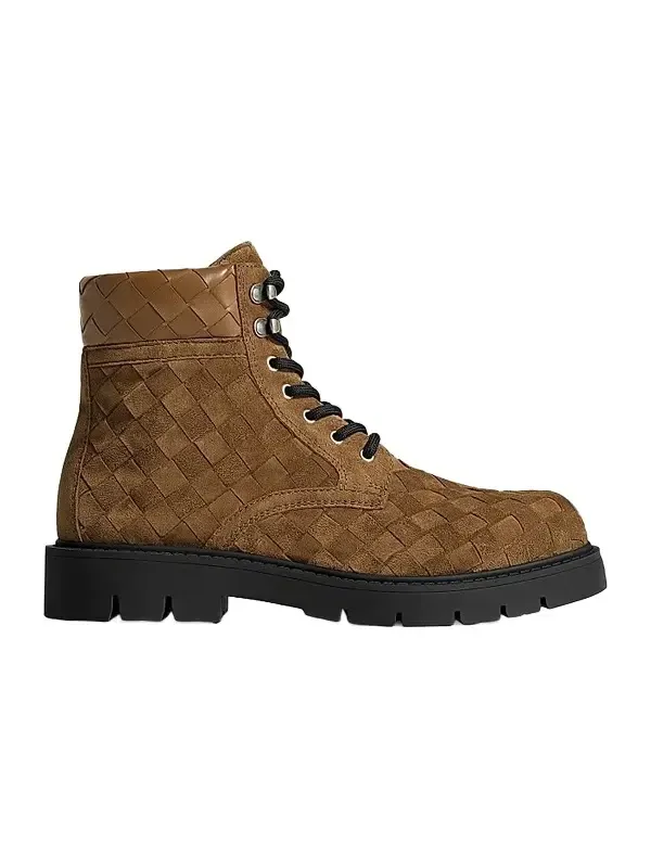 Men's Haddock Suede Intrecciato Lace-Up Boots