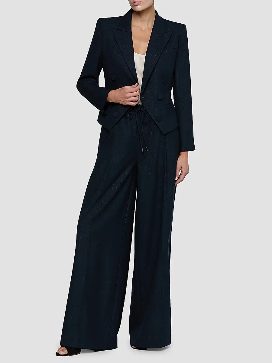 L'Agence Women's Risa Striped Double-Breasted Blazer | Thumbnail 2 L'Agence Women's Risa Striped Double-Breasted Blazer | Thumbnail 2